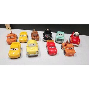 Disney pixar Cars Lightning McQueen, Mater, Cars Pull an Go,Misc( 10 Car Lot)
